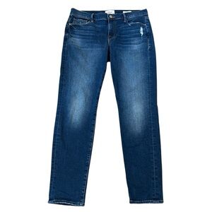 Frame Le Garçon Distressed Straight Skinny Jeans Azure Stretch Size 29